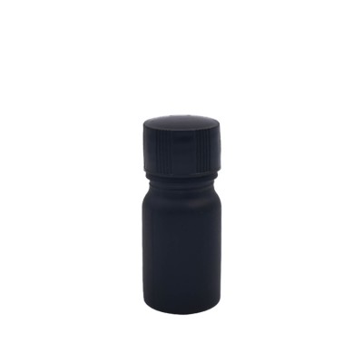 Small size 5ml 10ml empty matte black glass gel nail polish bottle with brush