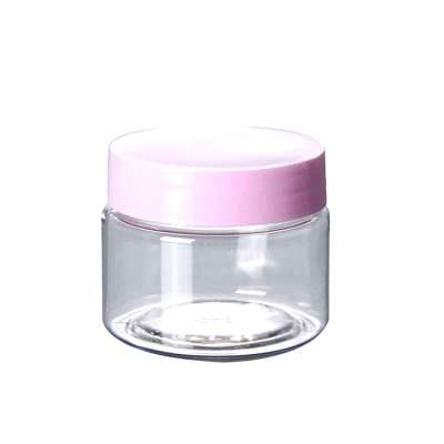 cosmetic packaging 150ml 200ml 300ml PET round refillable hair product containers hair gel containers 4oz plastic jars with lids